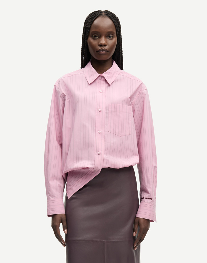Samsøe Samsøe Salova Pocket Shirt Orchid Fudge Stripe