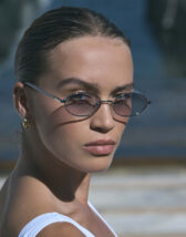 Le Specs Icicle Silver Sunglasses lifestyle image