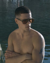 Le Specs Tragic Magic Dark Olive Sunglasses lifestyle image