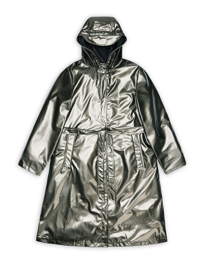A-Line Longer W Jacket Raven | Rains Outerwear | Watch Wear