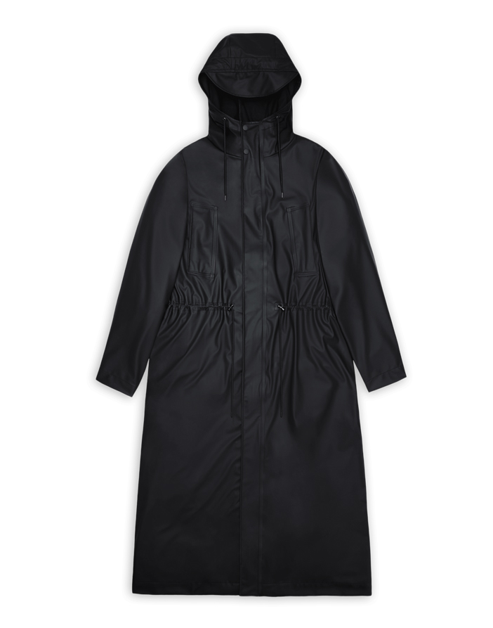 Bold Longest Jacket Black | Rains Outerwear | Watch Wear