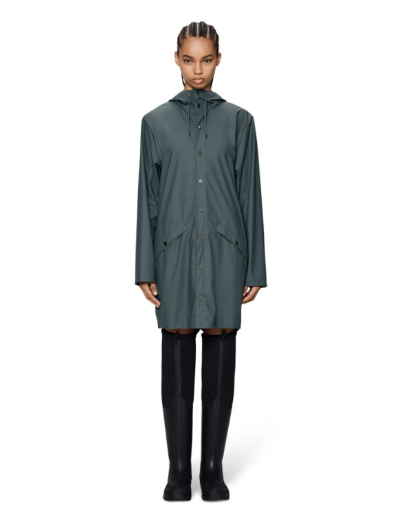 Rains 12020-153 Dark Grey Long Jacket Dark Grey Men Women  Outerwear Outerwear Rain jackets Rain jackets