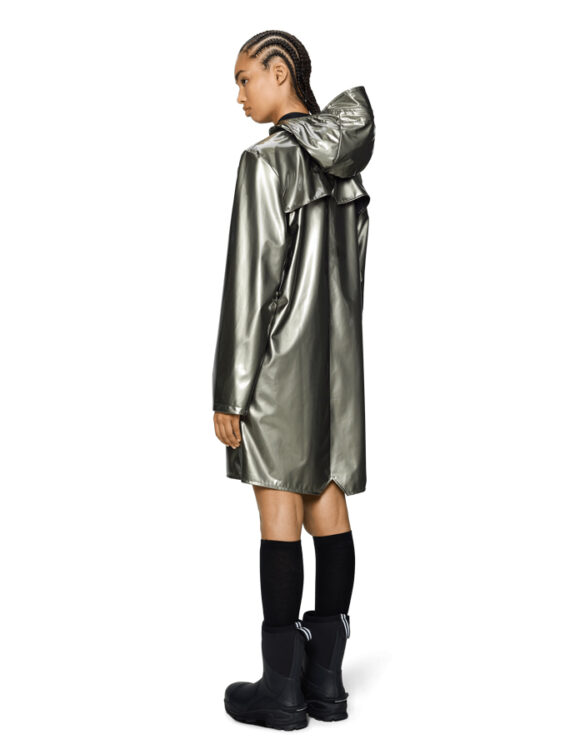 Rains 12020-150 Raven Long Jacket Raven Vihmajakk Meeste riided Naised Ülerõivad  Vihmajakid