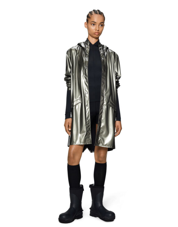 Rains 12020-150 Raven Long Jacket Raven Men Women  Outerwear Outerwear Rain jackets Rain jackets