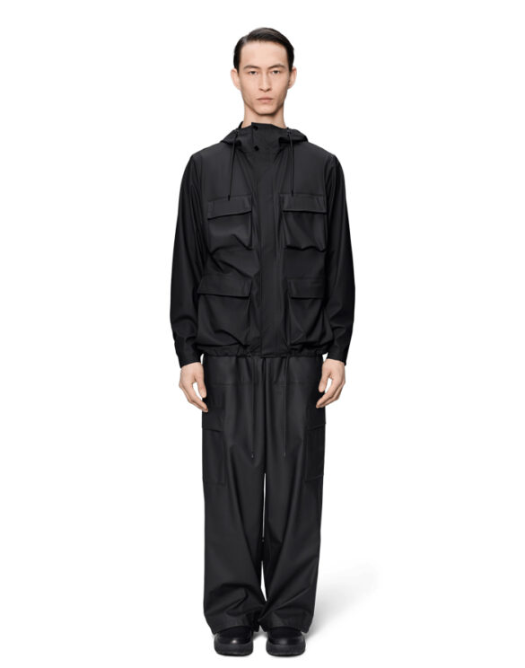 Rains 12210-01 Black Pocket Jacket Black Men Women  Outerwear Outerwear Rain jackets Rain jackets
