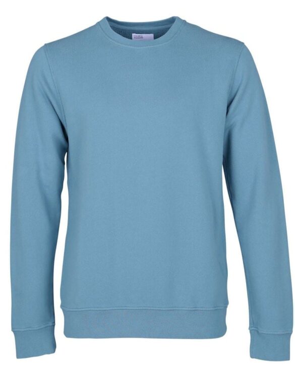 Colorful Standard Classic Organic Crew Stone Blue. Sustainable men's and women's sweatshirts.
