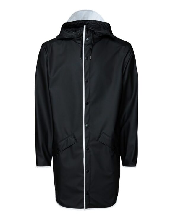 Rains Outerwear for Men and Women Long Jacket Black Reflective 1202-70