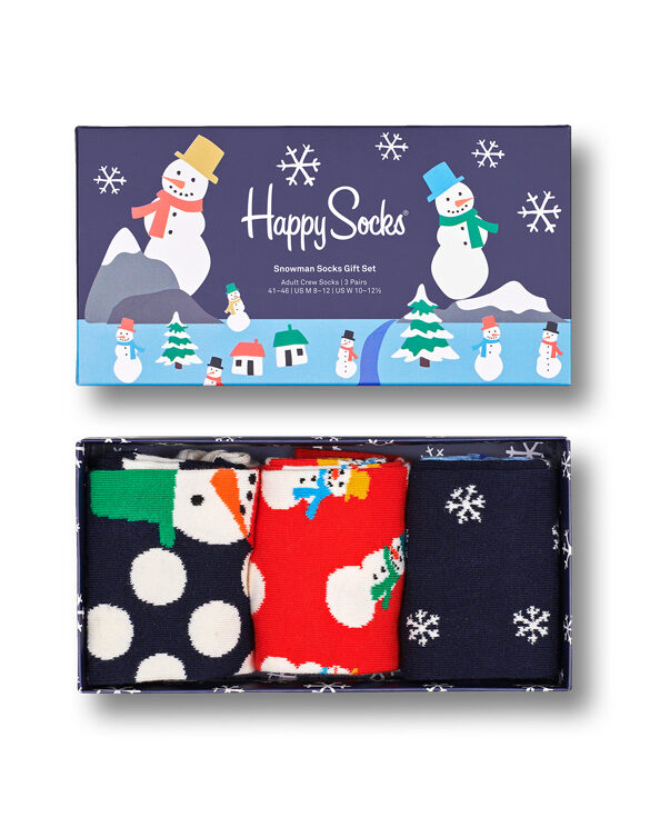 Happy Socks  Snowman Socks Gift Set 3-Pack XSNO08-6500