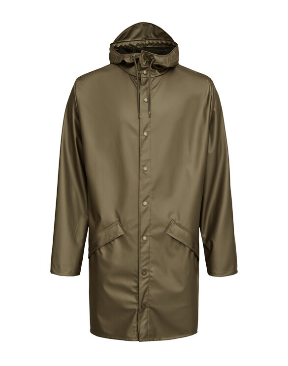 Rains 12020-74 Long Jacket Metallic Mist Men Women Outerwear Outerwear Rain jackets Rain jackets