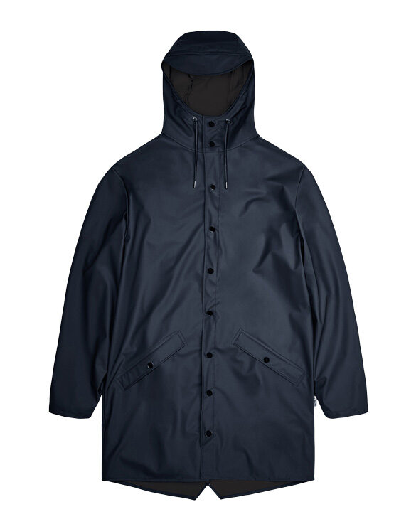 Rains 12020-47 Long Jacket Navy Men Women Outerwear Outerwear Rain jackets Rain jackets