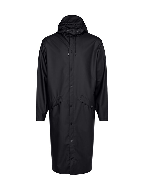 Rains 18360-01 Longer Jacket Black Men Women Outerwear Outerwear