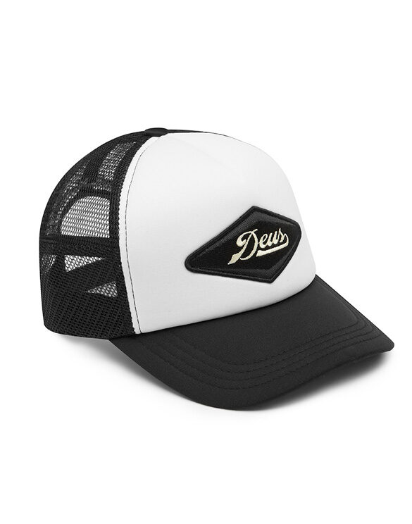 Deus Ex Machina DMF87503-Black White Diamond Trucker Black White Accessories Hats