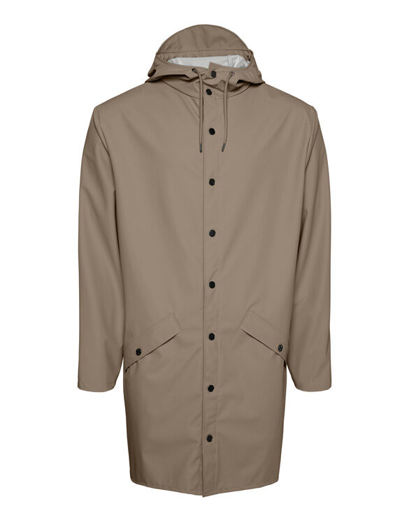 Rains 12020-17 Long Jacket Taupe Men Women Outerwear Outerwear