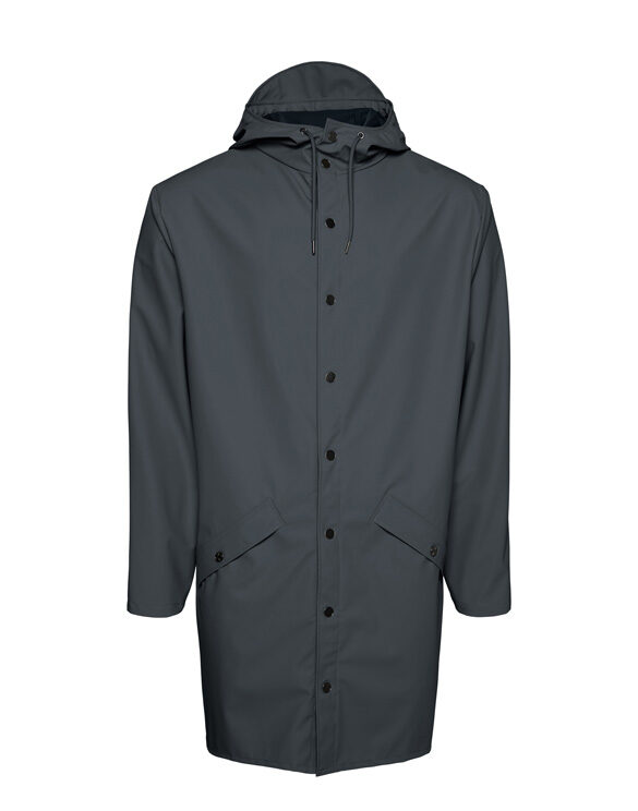 Rains Long Jacket Slate 12020-05 Men Outerwear Rain jackets Women Outerwear Rain jackets