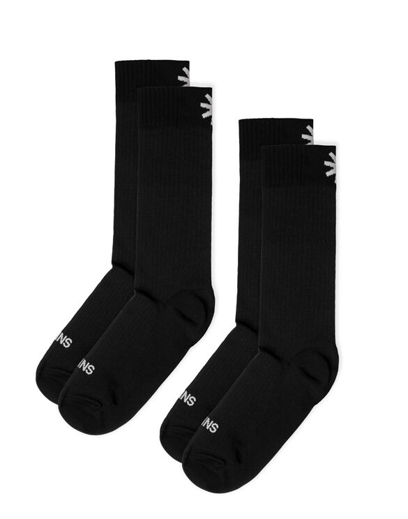 Rains 20240-01 Logo Socks 2-Pack Black Accessories  Socks