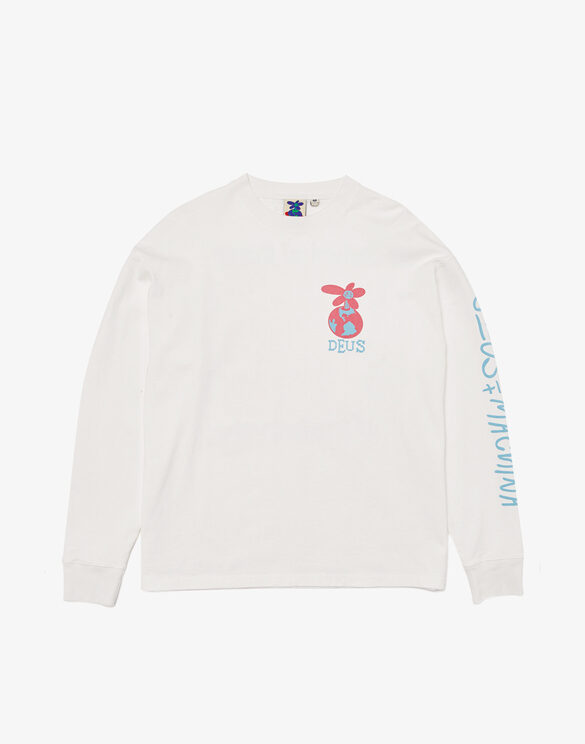 Deus Ex Machina DMP2211560 Vintage White } Thump LS Tee Vintage White Men Shirts