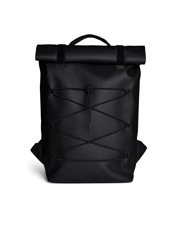 Rains 13640-01 Velcro Rolltop Backpack Black Accessories Bags Backpacks