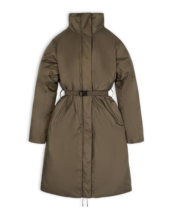 Rains 15500-66 Long Padded Nylon W Coat Wood  Women   Outerwear  Spring and autumn jackets