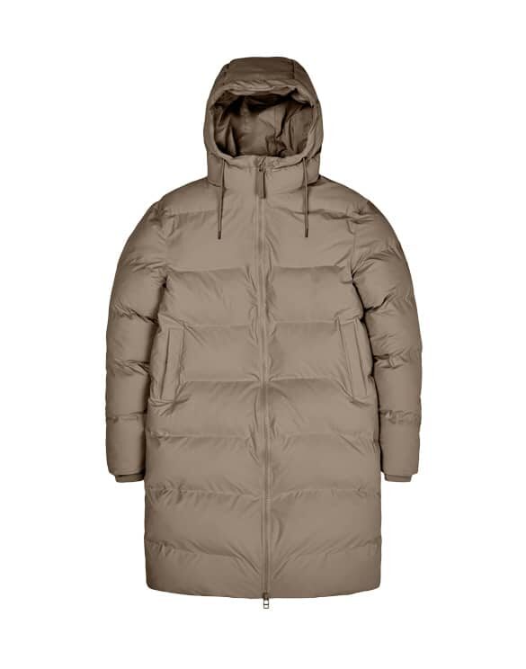Rains 15070-17 Long Puffer Jacket Taupe Men Women  Outerwear Outerwear Winter coats and jackets Winter coats and jackets