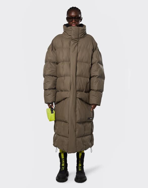 Rains 15020-66 Block Puffer Coat Wood Men Women  Outerwear Outerwear Winter coats and jackets Winter coats and jackets