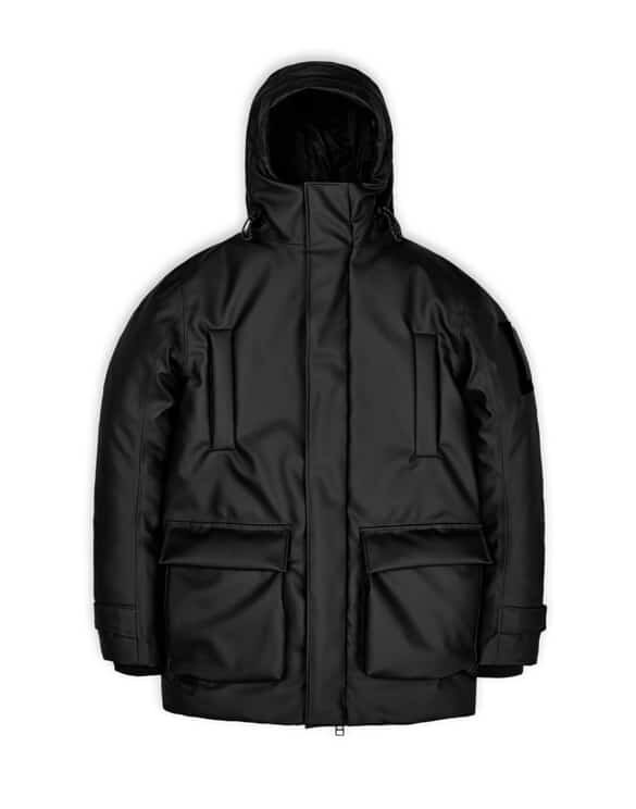Rains 15250-01 Black Glacial Parka Black Men Women  Outerwear Outerwear Winter coats and jackets Winter coats and jackets
