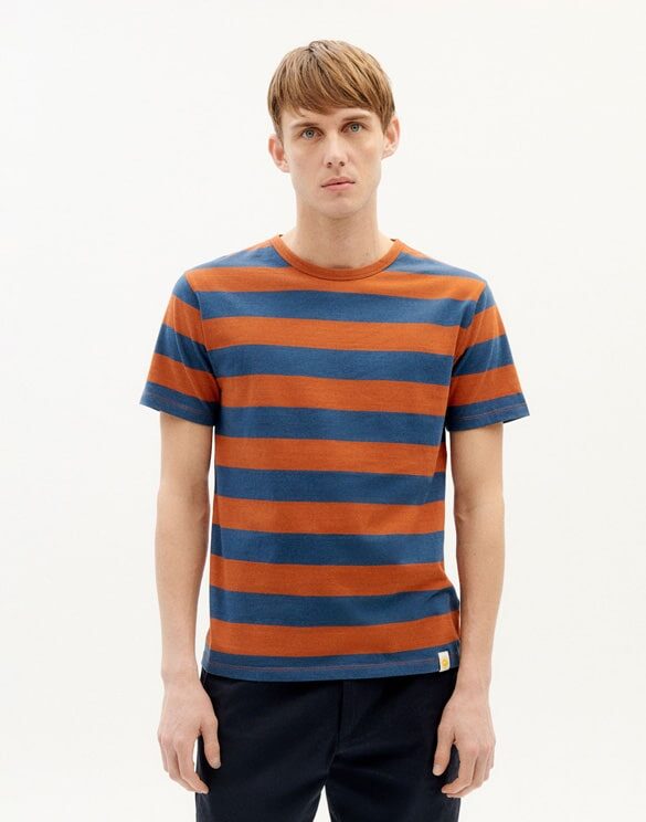 Thinking Mu Men T-shirts Clay Red Stripes T-Shirt MTS00306