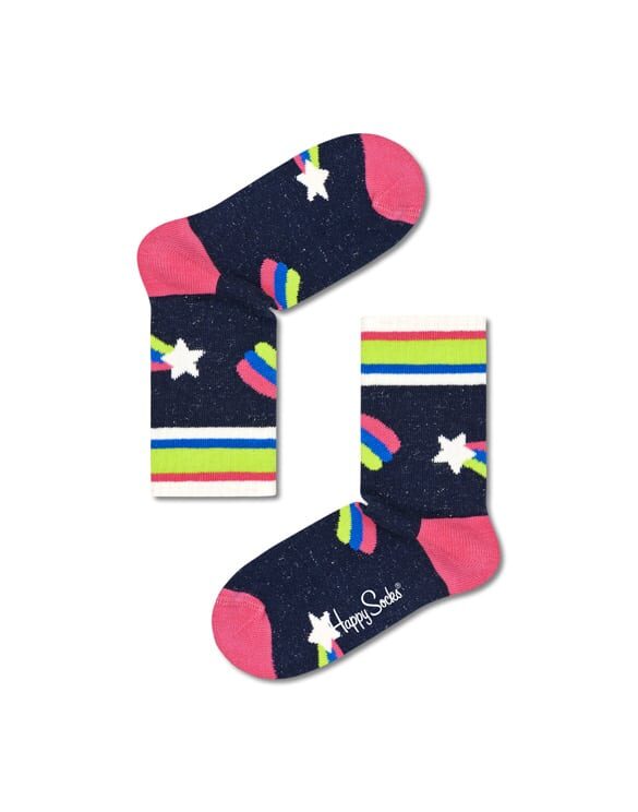 Kids Shooting Star Rib Socks Happy Socks KSST14-6500 Socks Fall/Winter 2022 Kids socks