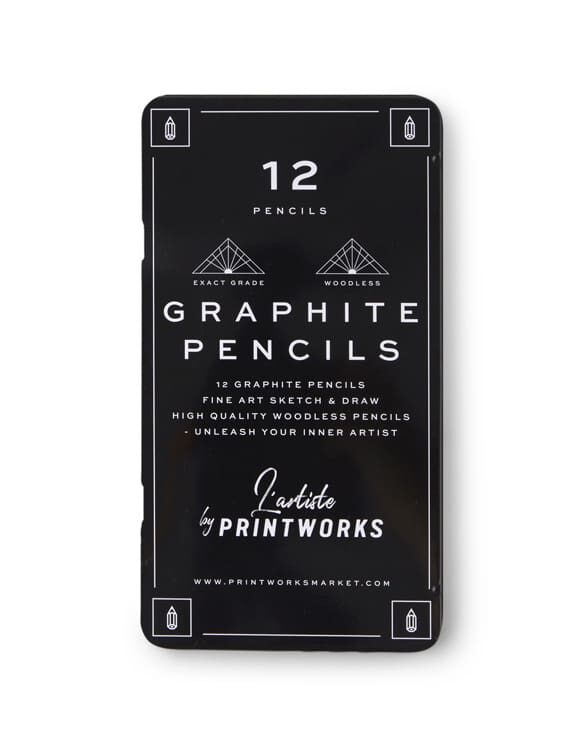 Printworks Home Office supplies 12 Colour Pencils - GraphitePW00566