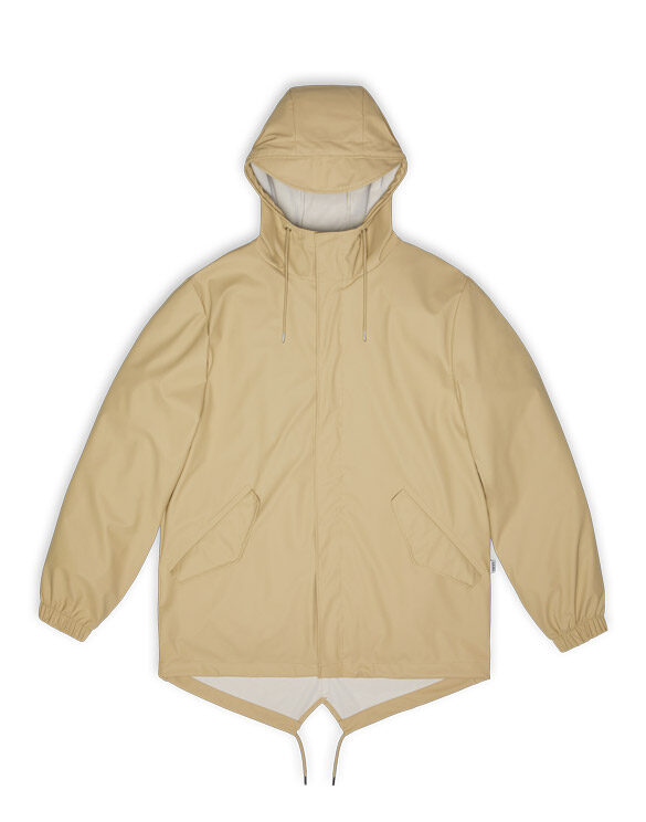 Rains 18010-24 Sand Fishtail Jacket Sand Men Women  Outerwear Outerwear Rain jackets Rain jackets