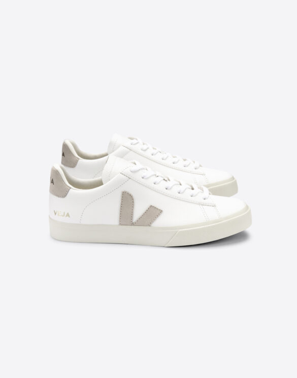 Veja Campo Chromefree Leather Extra White Natural Suede Sneakers