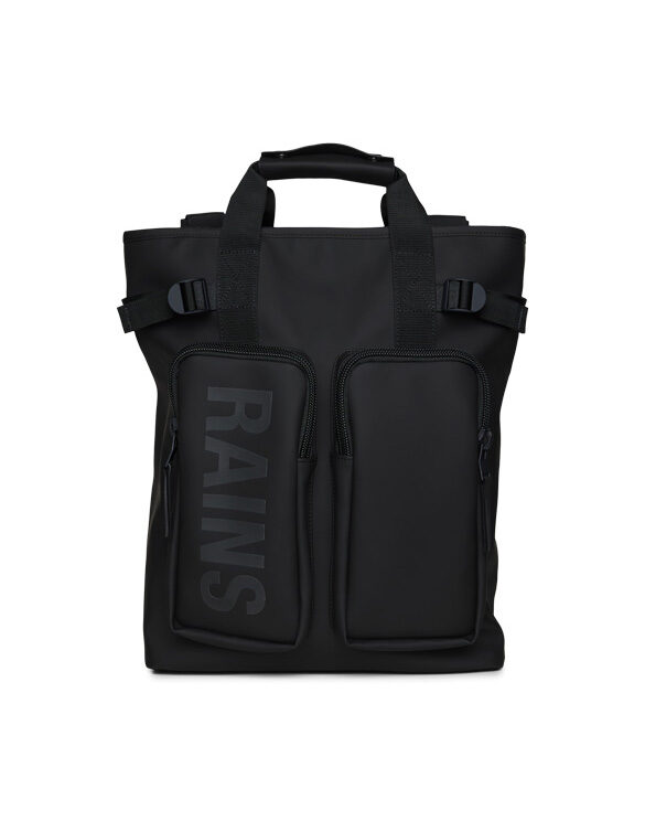 Rains 14240-01 Black Texel Tote Backpack Black Accessories Bags Backpacks
