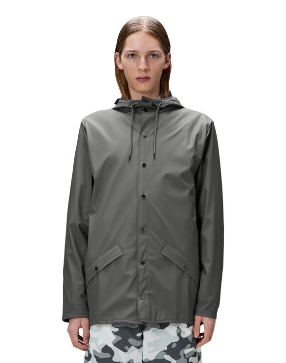 Rains 12010-13 Grey Jacket Grey Vihmajakk Mehed Naised Ülerõivad Ülerõivad Vihmajakid Vihmajakid