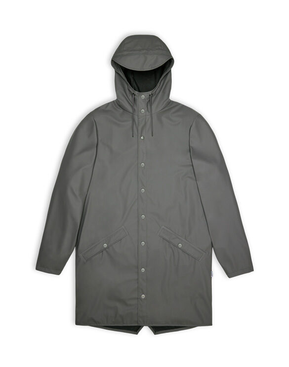 Rains 12020-13 Grey Long Jacket Grey Men Women  Outerwear Outerwear Rain jackets Rain jackets