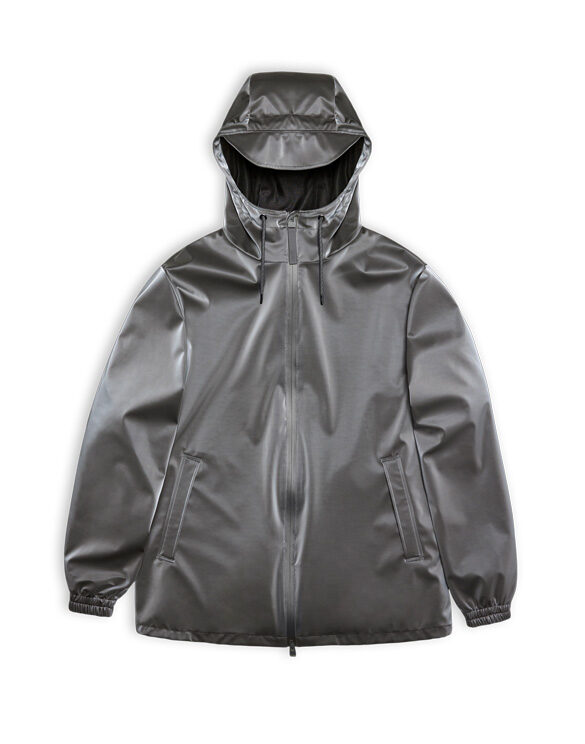 Rains 18370-97 Metallic Grey Storm Breaker Metallic Grey Men Women  Outerwear Outerwear Rain jackets Rain jackets