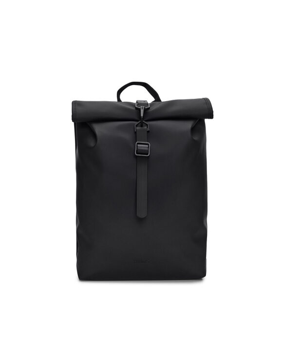 Rains 13330-01 Black Rolltop Rucksack Mini Black Accessories Bags Backpacks