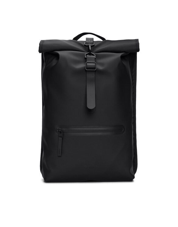 Rains 13320-01 Black Rolltop Rucksack Black Accessories Bags Backpacks