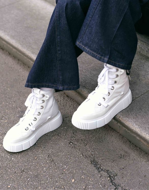 Inuikii Leather Matilda White Sneakers for women