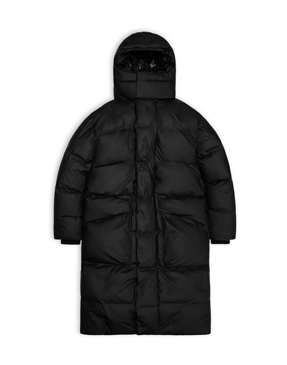 Rains 15090-01 Black Harbin Long Puffer Jacket Black Men Women  Outerwear Outerwear Winter coats and jackets Winter coats and jackets