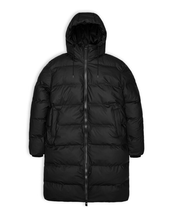 Rains 15130-01 Black Alta Long Puffer Jacket Black Men Women  Outerwear Outerwear Winter coats and jackets Winter coats and jackets
