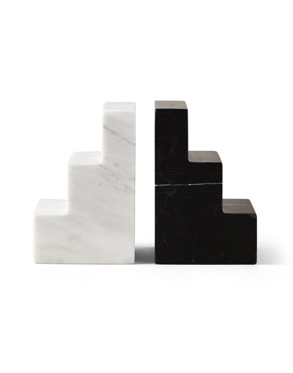 Printworks Home Office supplies Bookend Black White Marble PW00548