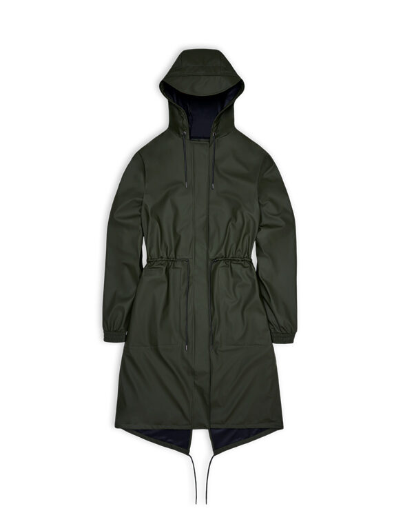 Rains 18550-03 Green String W Parka Green  Women   Outerwear  Rain jackets