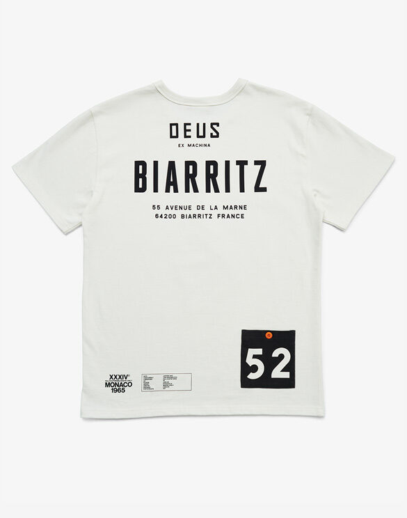 Deus Ex Machina Mehed T-särgid Biarritz Address Vintage White T-Särk DMF231122A-Vintage White