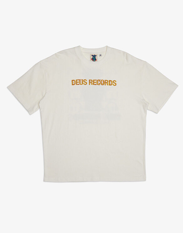 Deus Ex Machina DMF231981B-Vintage White } Ancient Tech Tee Vintage White Men T-shirts