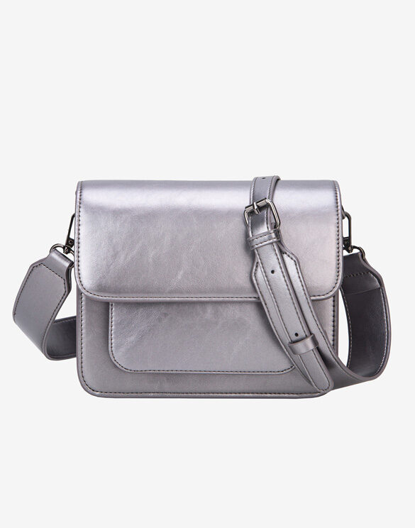 Hvisk 437 Grey Chrome Cayman Pocket Glossy Structure Grey Chrome Accessories Bags Crossbody Bags