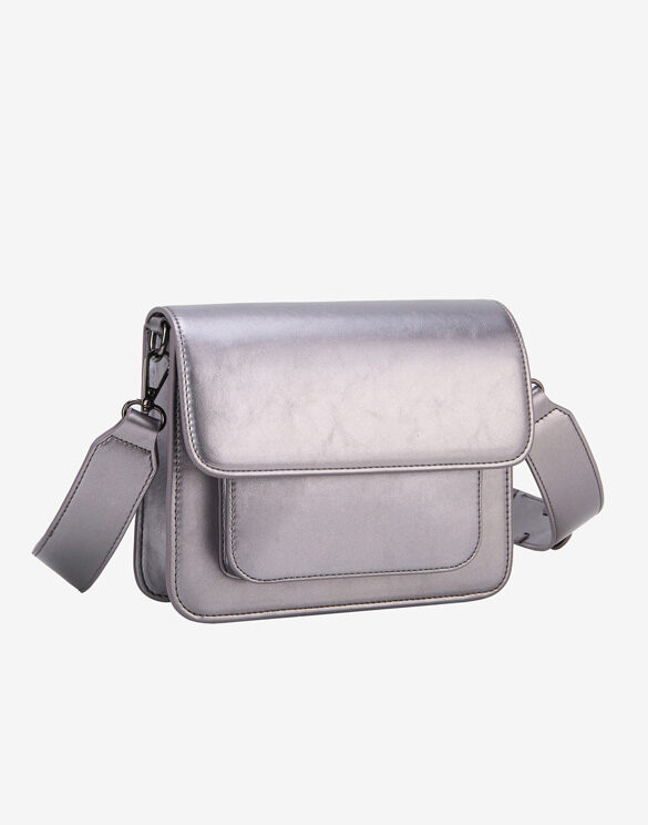 Hvisk Accessories Bags Crossbody Bags Cayman Pocket Glossy Structure Grey Chrome 437 Grey Chrome