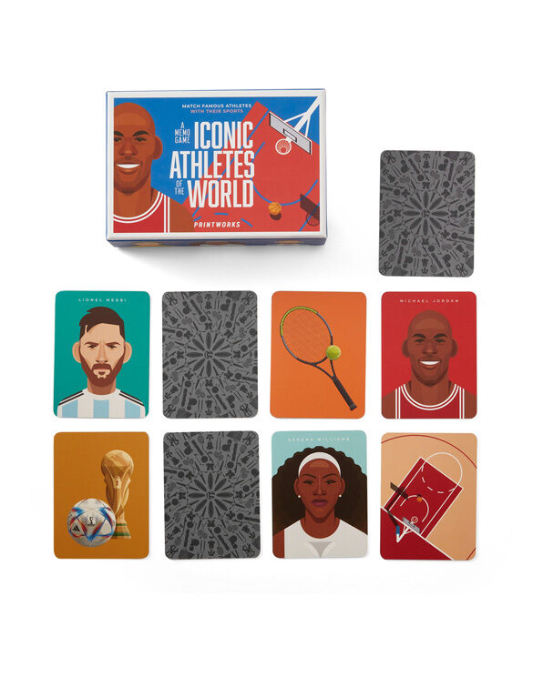 Printworks Home Board Games Memo Game - Iconic Athletes PW00616