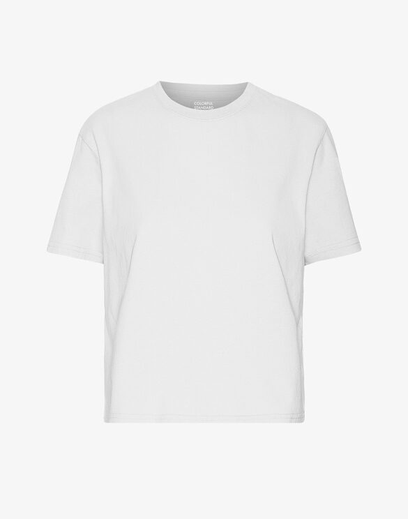 Colorful Standard Women T-shirts Organic Boxy Crop Tee Optical White CS2057-Optical White