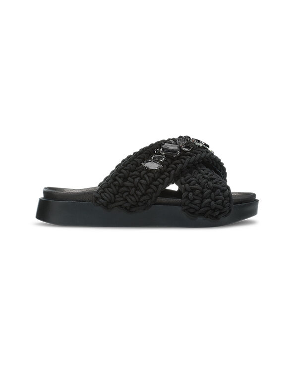 Inuikii Woven Stones True Black Slides 70104-106-1039 Women's footwear Footwear