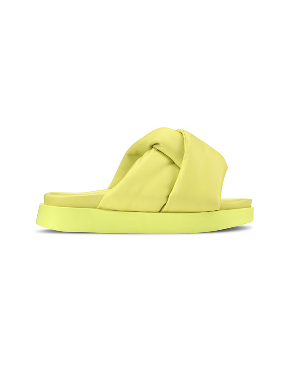 Inuikii Soft Crossed Lime Slides 70104-140-1093 Women's footwear Footwear Summer slides