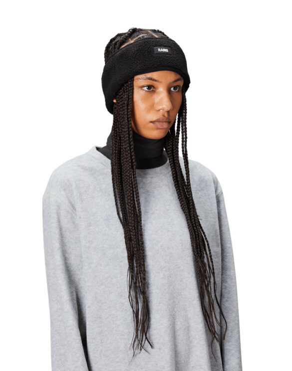 Rains 20370-01 Black Fleece Headband Black Peapael   Mütsid